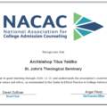 Saint John’s Theological Seminary Receives Approval from the National Association for College Admission Counseling (NACAC)